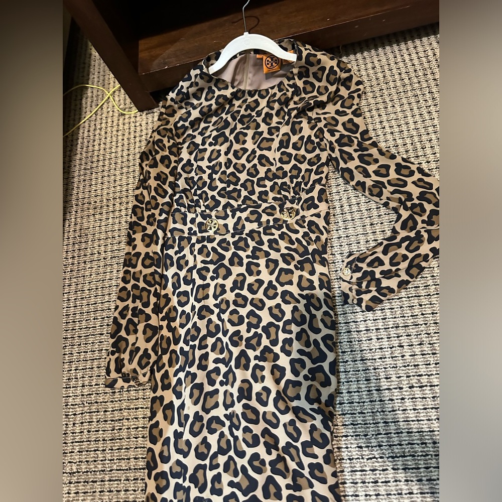 Tory Burch silk leopard print dress